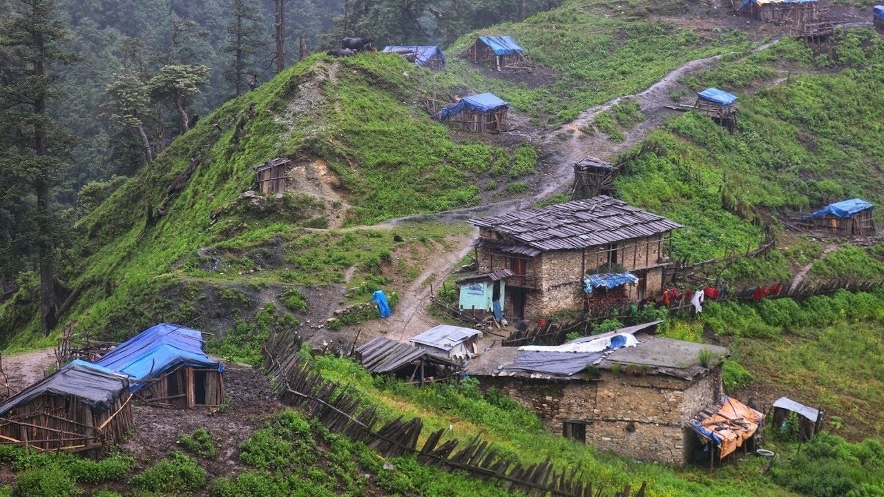 Real Nepali Mountain Village Life During the Rain || A Peaceful Rural Lifestyle Documentary Video ||