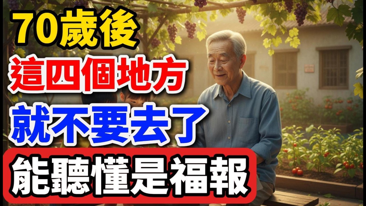 70歲後，這四個地方就不要去了！句句珠璣，能聽懂是福報【夕陽心語】#晚年生活 #人生智慧 #退休生活 #情感故事 #家庭關系 #養老 #生活感悟 #為人處世