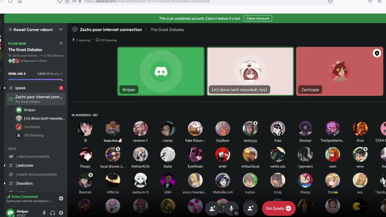 The Great Debate on Meowbah's Discord Server