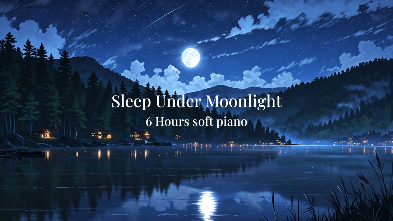 Moonlit Lake Piano 🌙 Deep Sleep Music to Calm Anxiety & Quiet the Mind (6 Hours)