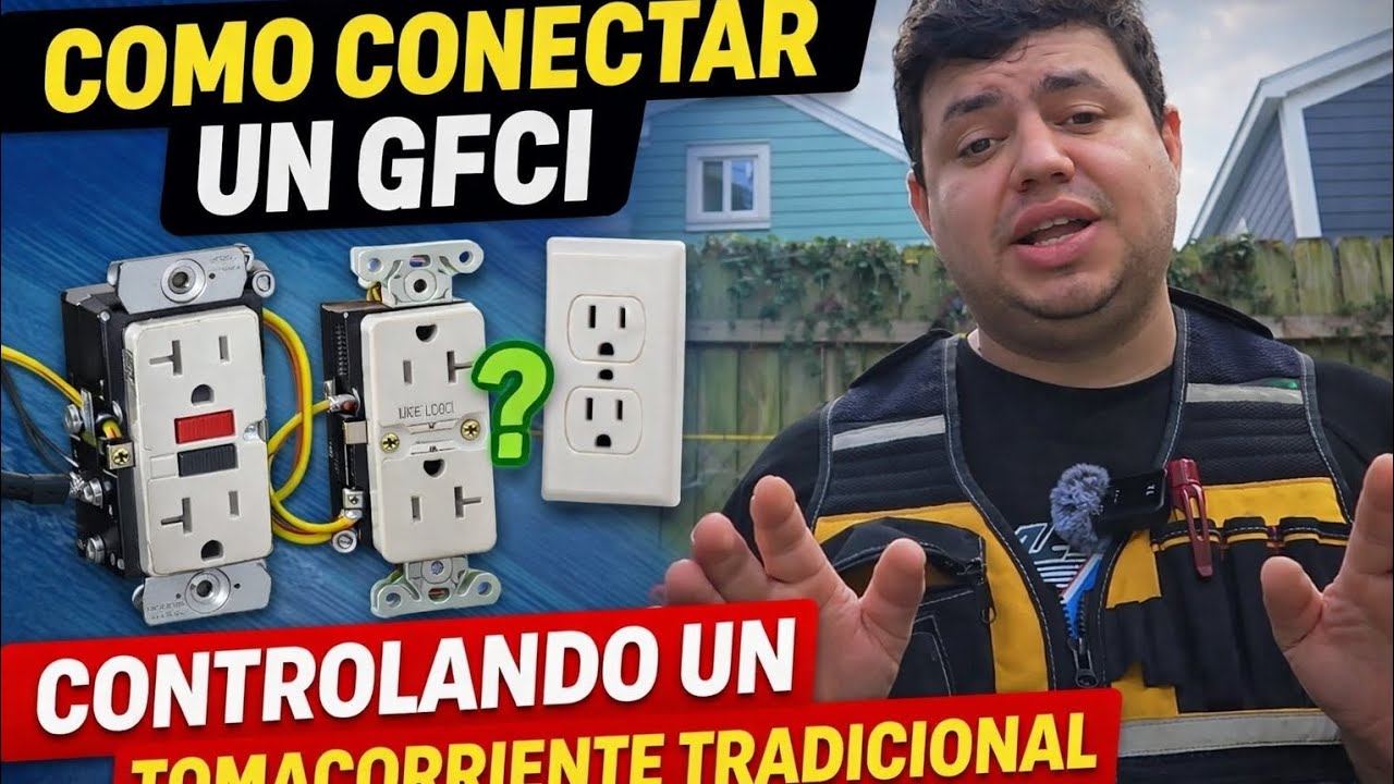 Como conectar un Gfci controlando un tomacorriente tradicional fácil y rápido