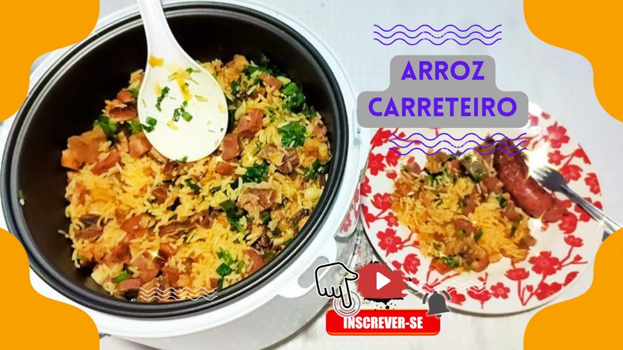 ARROZ CARRETEIRO  MAS FÁCIL FEITO NA PANELA DE ARROZ ELÉTRICA