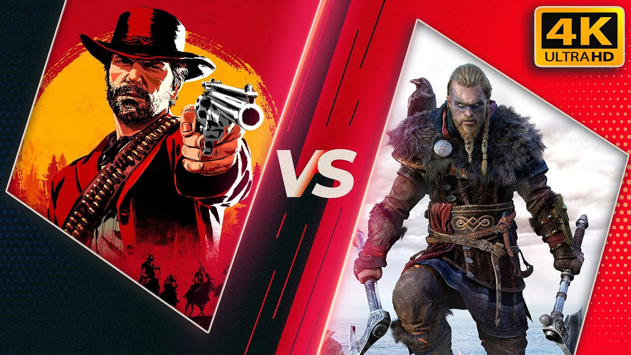 Red Dead Redemption 2 vs Assassin's Creed Valhalla - Direct Comparison! Details & Graphics! 4K ULTRA