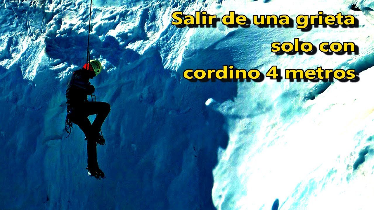 Salir de una grieta solo con un cordino de 4 metros