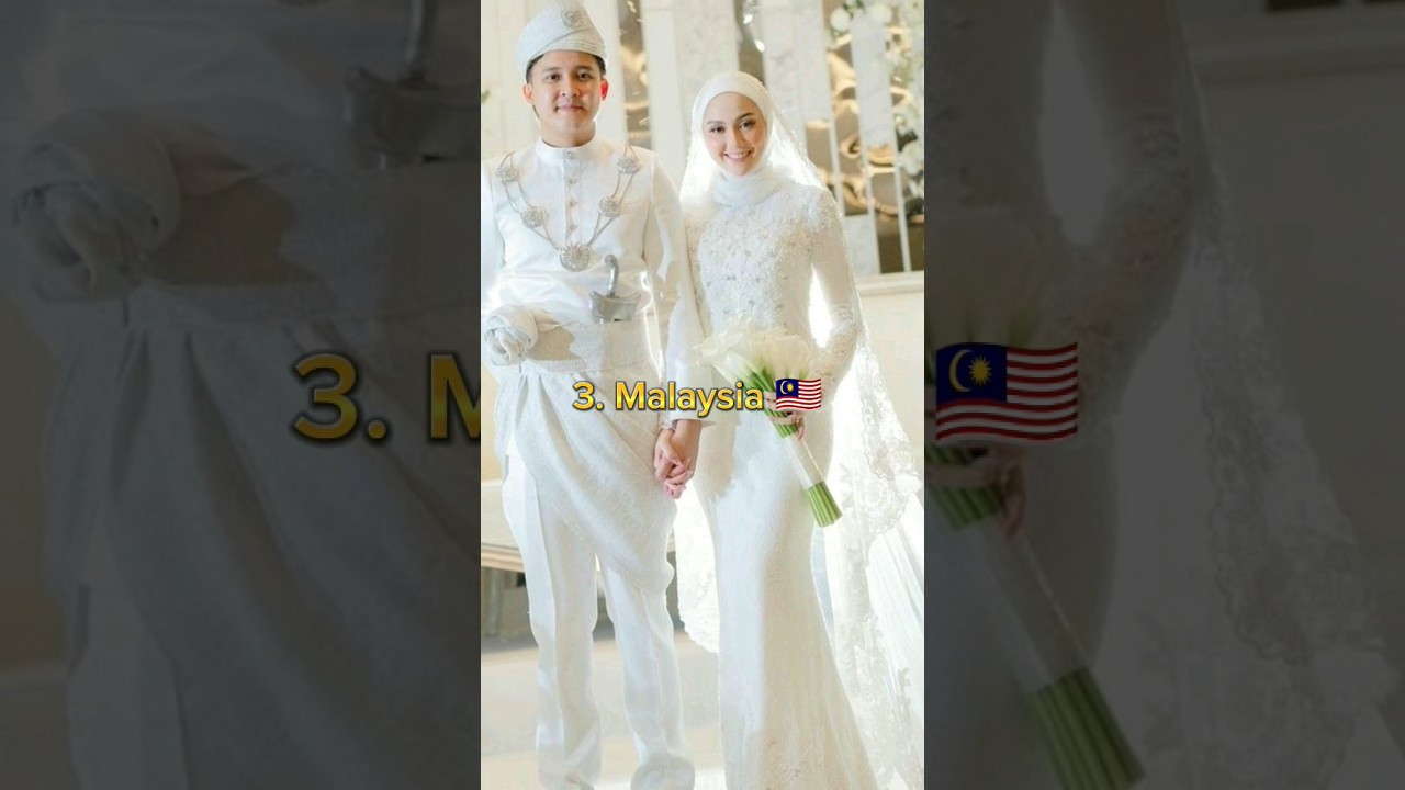 Top 10 muslim countries 😍 with their wedding dresses 👗 #shorts #beautiful #weddingdress