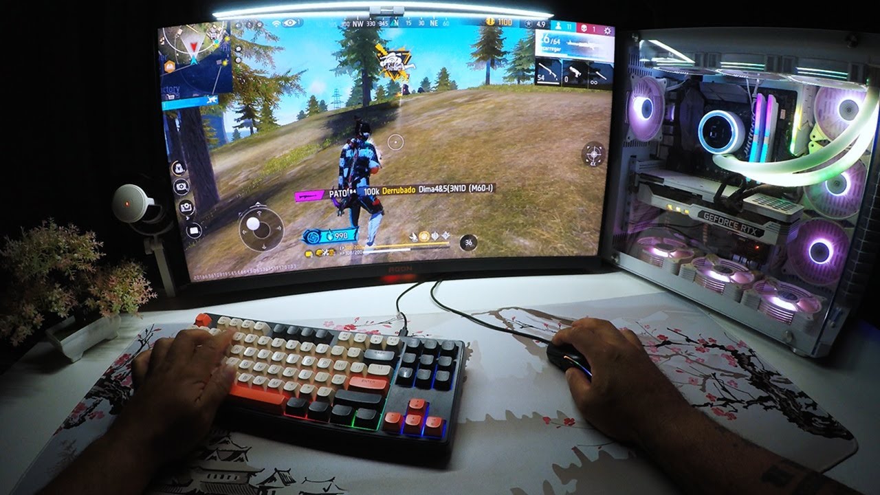 FREE FIRE NA VISÃO DE UM PC 😴🌿Diamante 1 Solo vs Squad (POV) Handcam