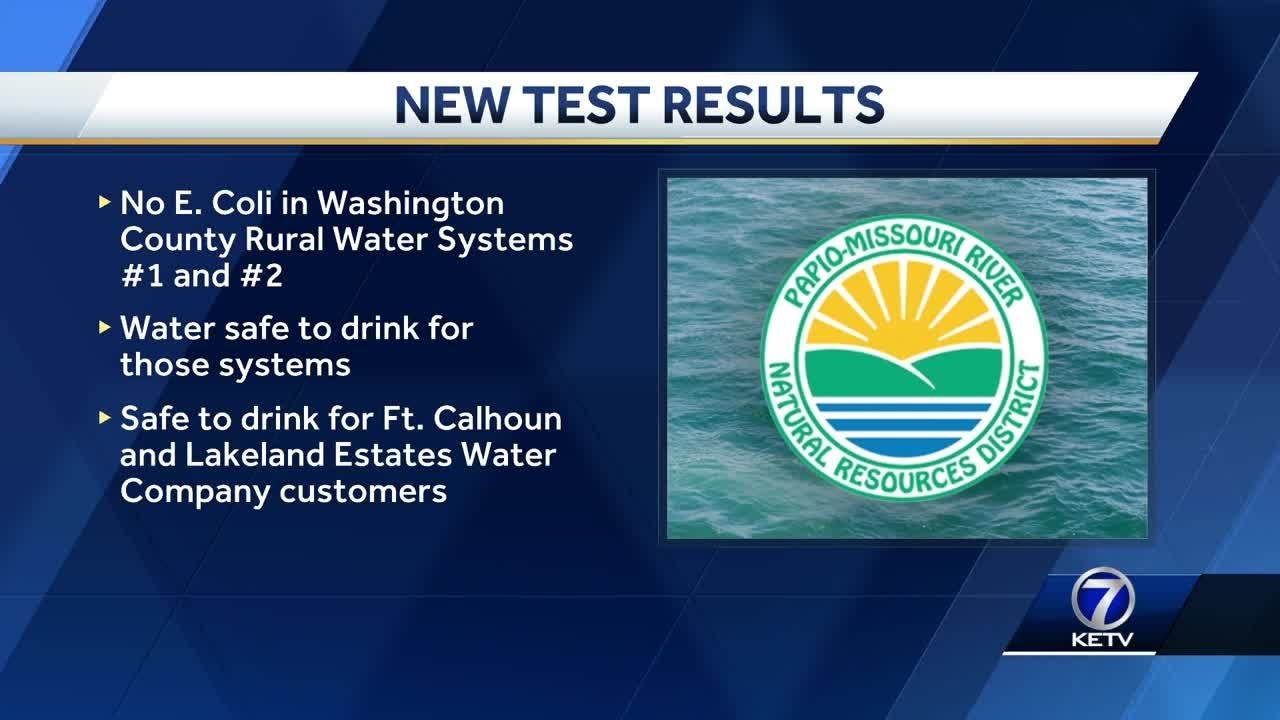Water deemed safe to drink from Washington County Rural Water System, as Blair still under boil a...