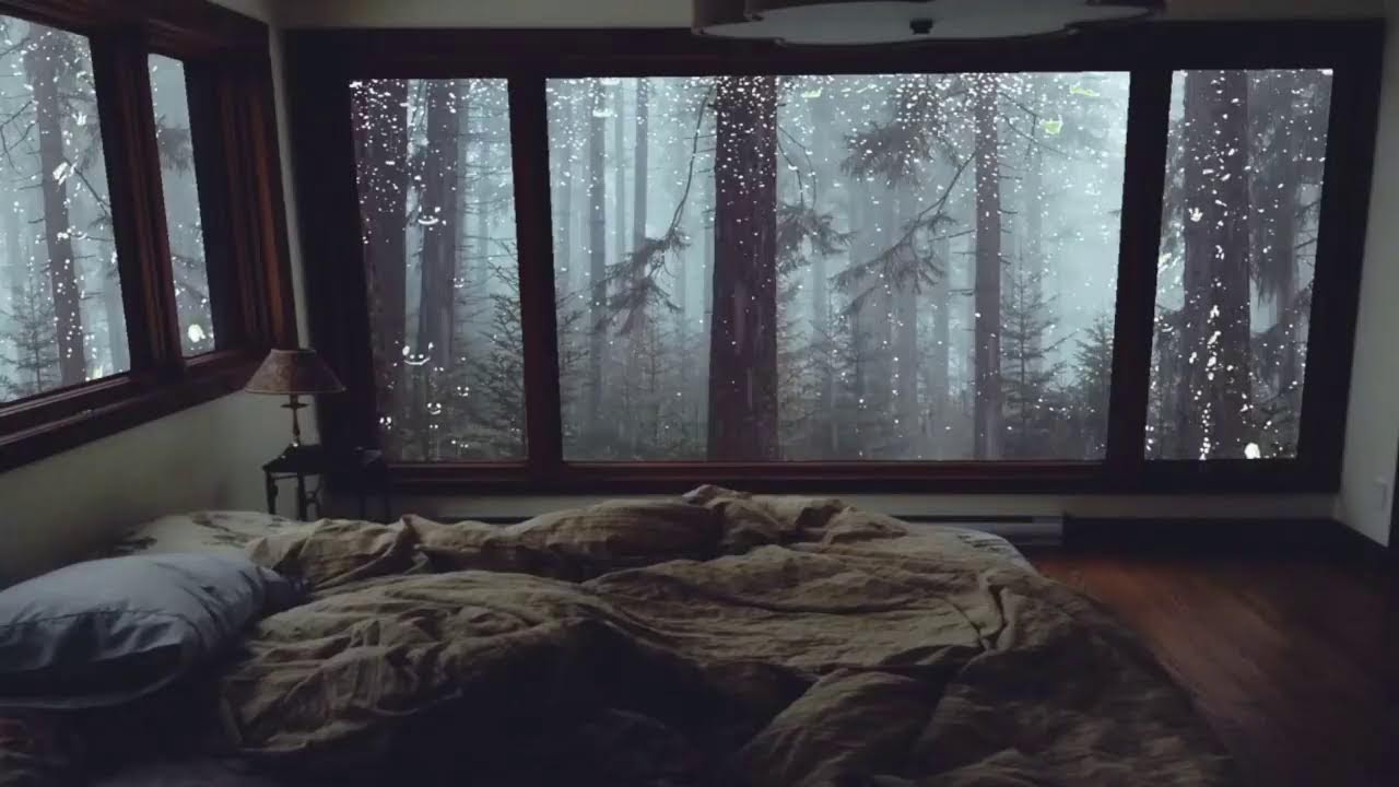 Som de Chuva no Quarto Aconchegante - Barulho de Chuva e Trovoadas na Floresta