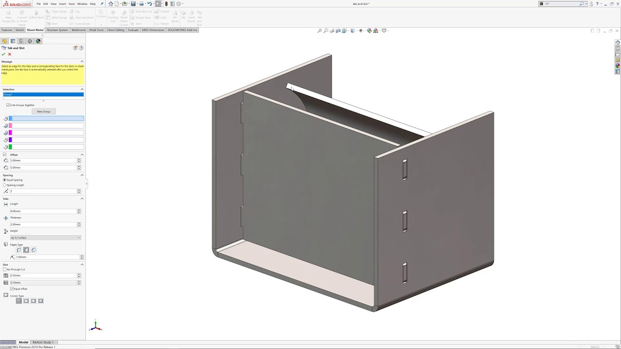 What's New in SOLIDWORKS 2019: Tab and Slot