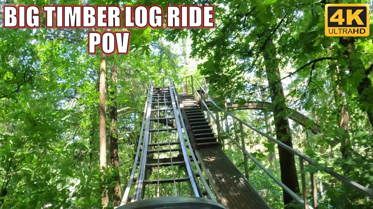 Big Timber Log Ride POV (4K 60FPS), Enchanted Forest Miler Log Ride | Non-Copyright