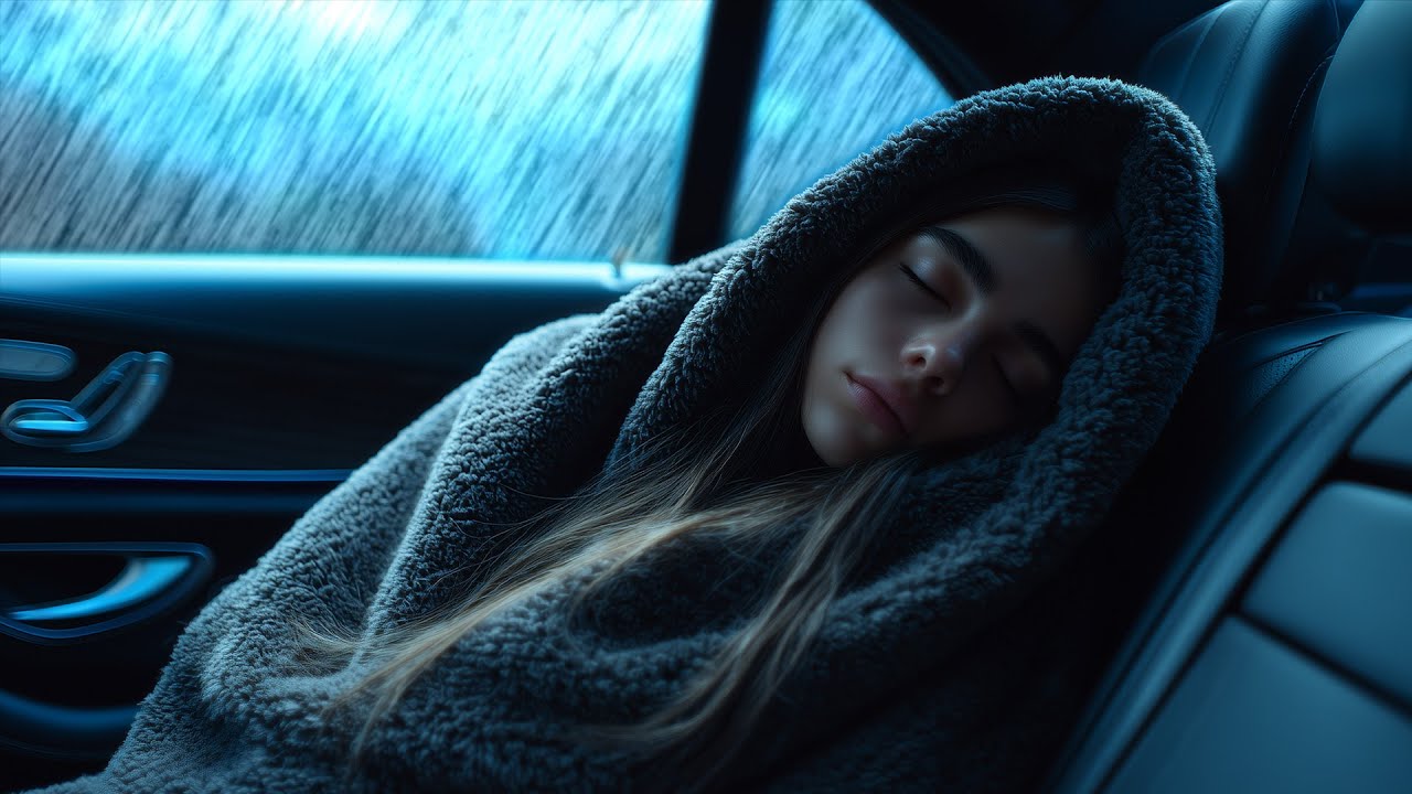 Peaceful Car Rainstorm - Soft Thunder Sounds for Deep Relaxation