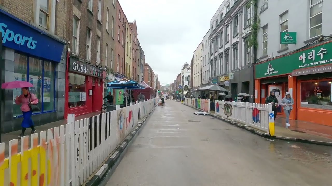 4k Walk Capel Street Dublin, Rainy day
