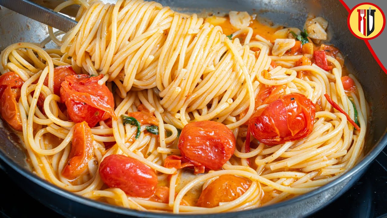 The best garlic and tomato spaghetti pasta