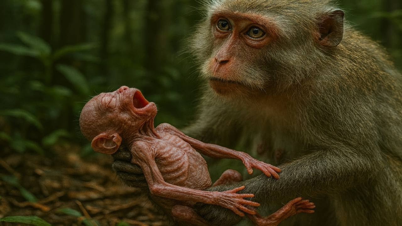Innocence Meets Survival: Baby Monkey’s Wild Journey | Leo Monkey