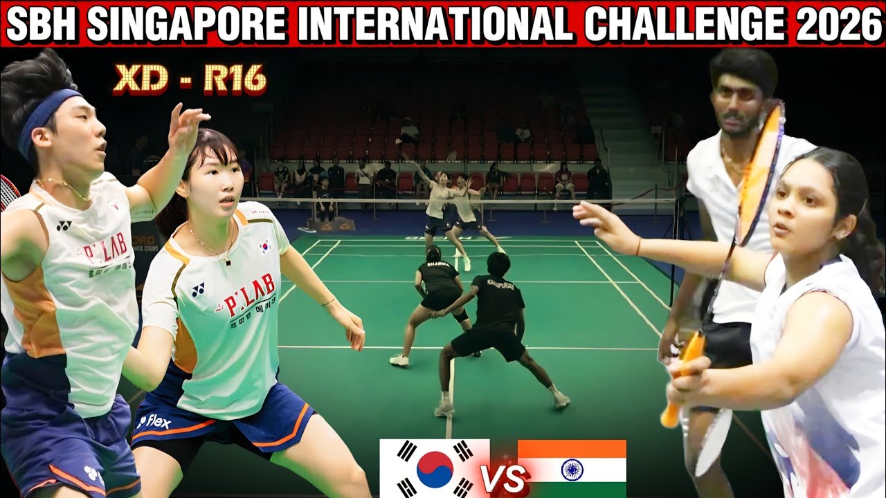 Kim Jae Hyeon/Jang Ha Jeong (KOR) vs Kanapuram/Sharma (IND) | R16 | Badminton Singapore IC 2026
