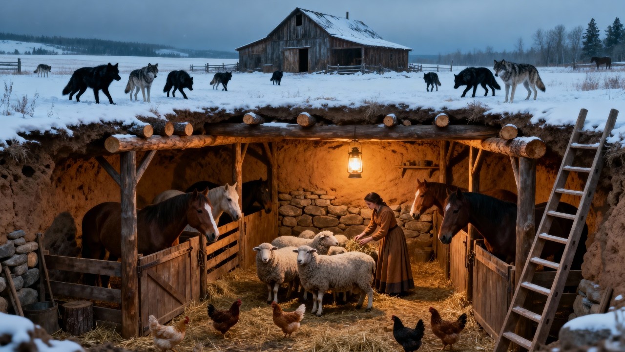 She Built a Hidden Stable Beneath Her Cabin — Then the Wolves Never Found Her Horses