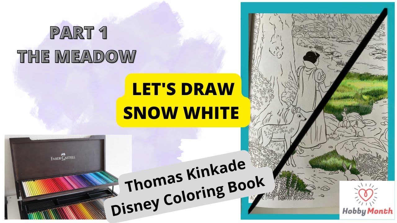 Thomas Kinkade Disney Coloring Book Snow White Part 1 Meadow - Faber Castell Polychromos