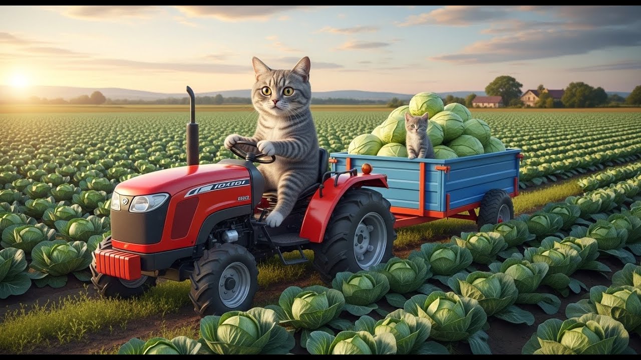 🥬🐾🌡️ Mama Cat Slips While Picking Lettuce — Kittens Rush Her to the Hospital and Cook a Warm Meal