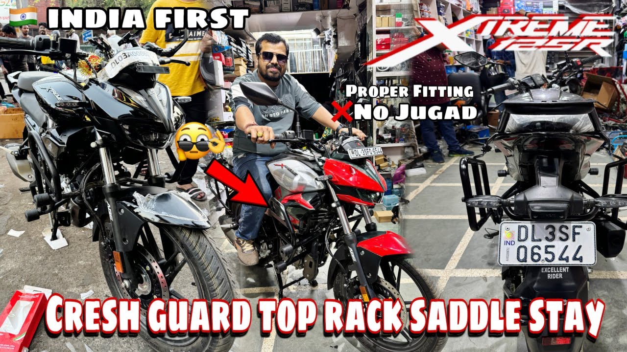 INDIA First HERO XTREME 125R Proper Fitting Crash Guard | Top Rack | Saddle Stay at RAJU BHAI SKD