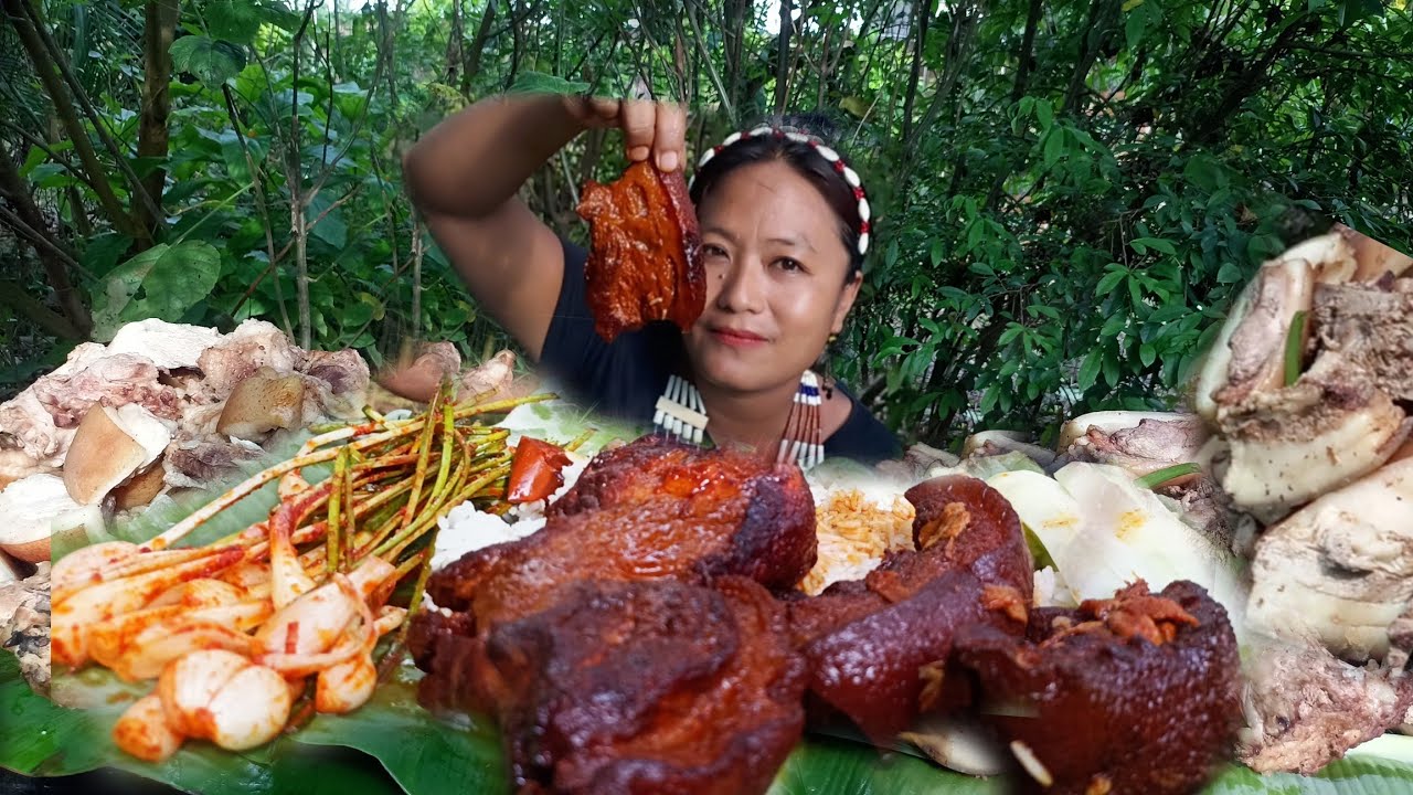 Best pork curry,homemade kimchi ||Tuluni special|| northeast naga mukbang