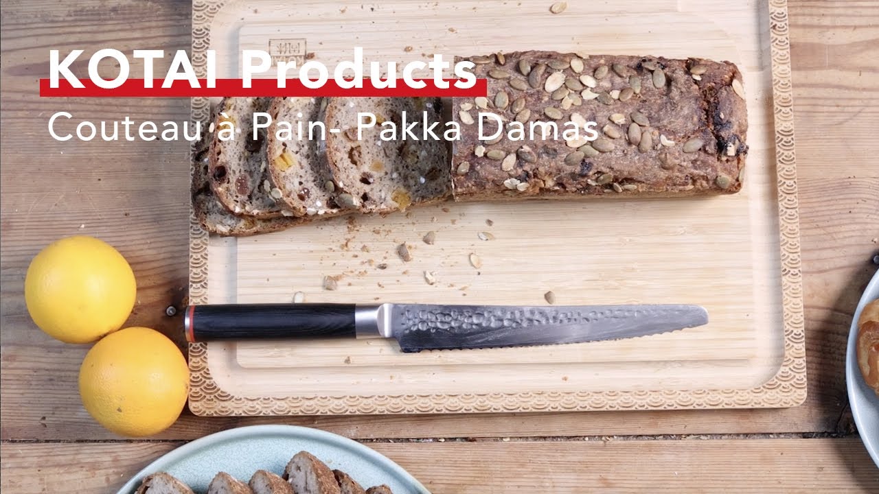 KOTAI Products - Pakka Damas collection - Couteau &agrave; Pain / Bread Knife 200 mm