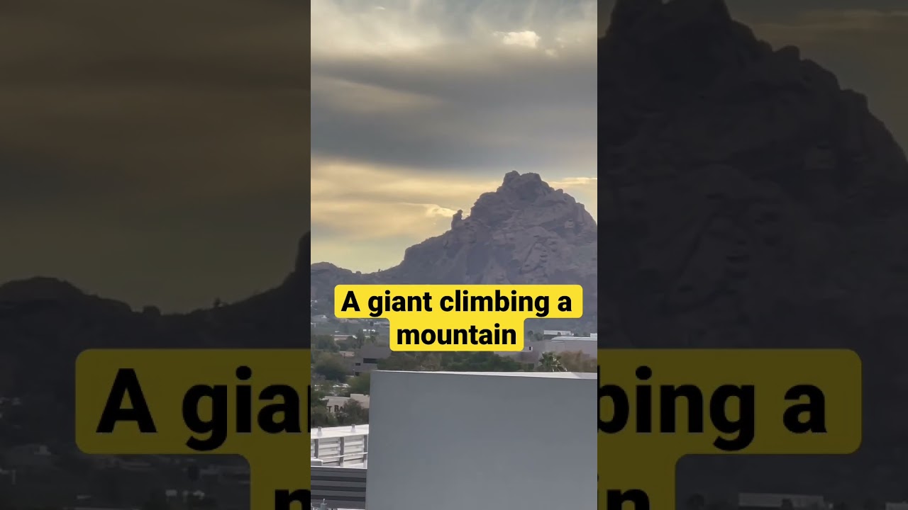 Giant climbing a mountain.#giants #mountains #bigfoot