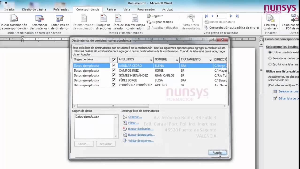 TUTORIAL Excel y Word - Combinar correspondencia