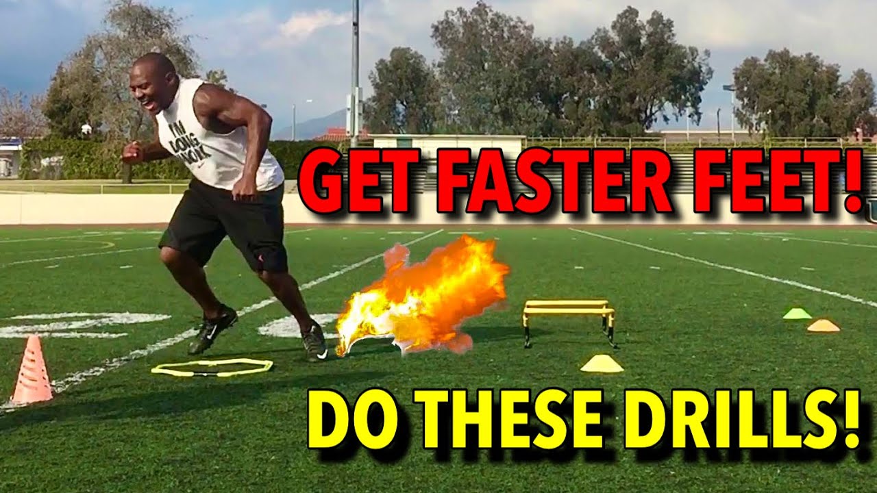 FOOTBALL DRILLS FOR QUICK AND FAST FEET!  SPEED AND AGILITY TRAINING !