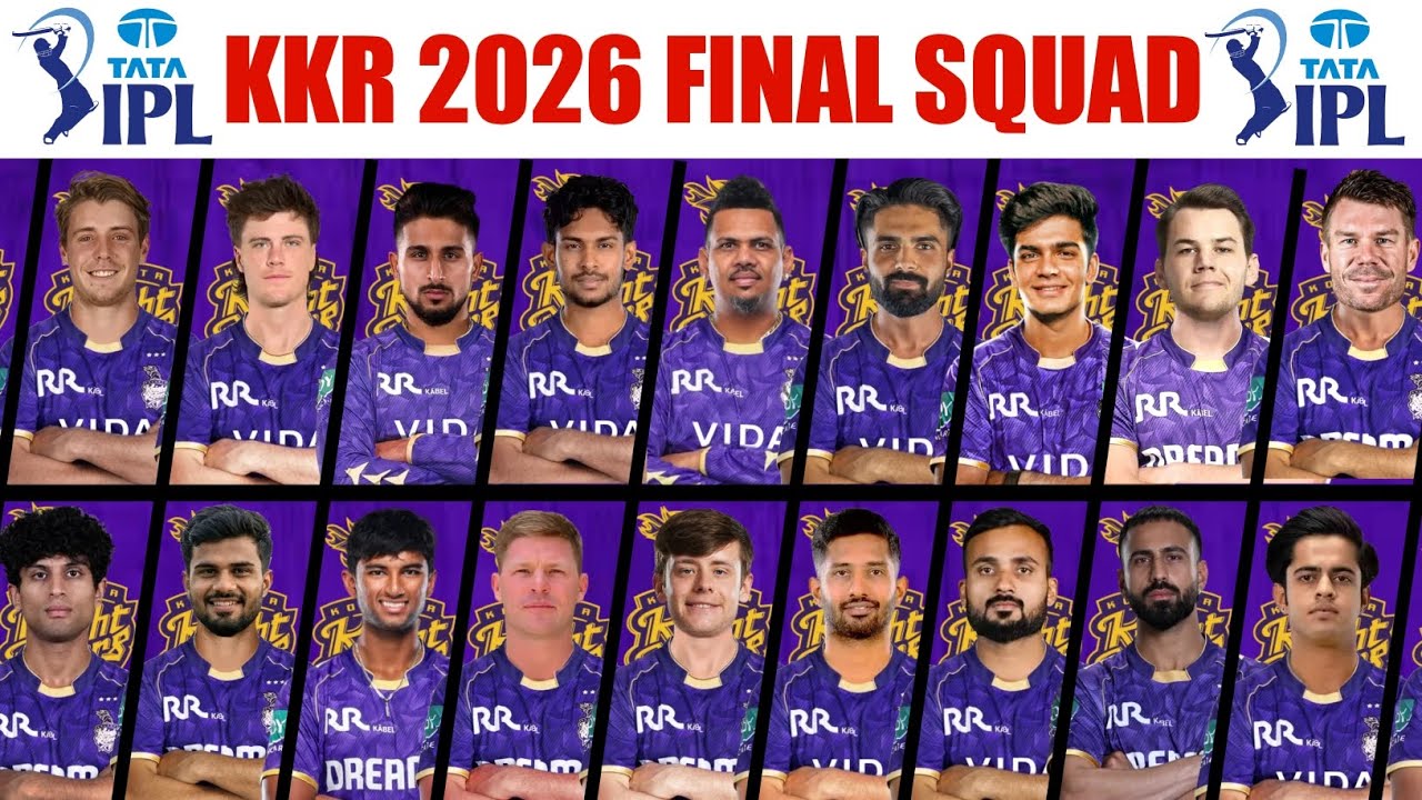 IPL 2026: Полный состав команды Kolkata Knight Riders на финал | Список игроков команды KKR 2026 ...