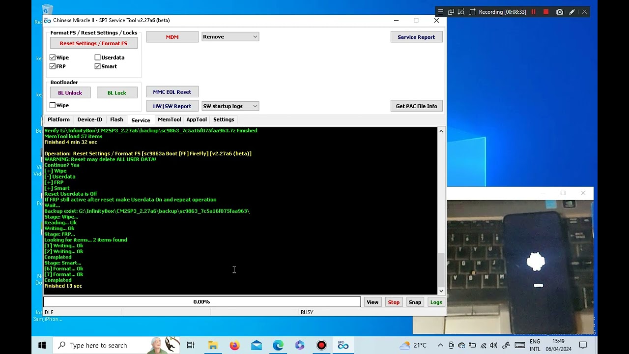 SM-A032F FACTORY FRP RESET BY CM2 SP3 SERVICE TOOL