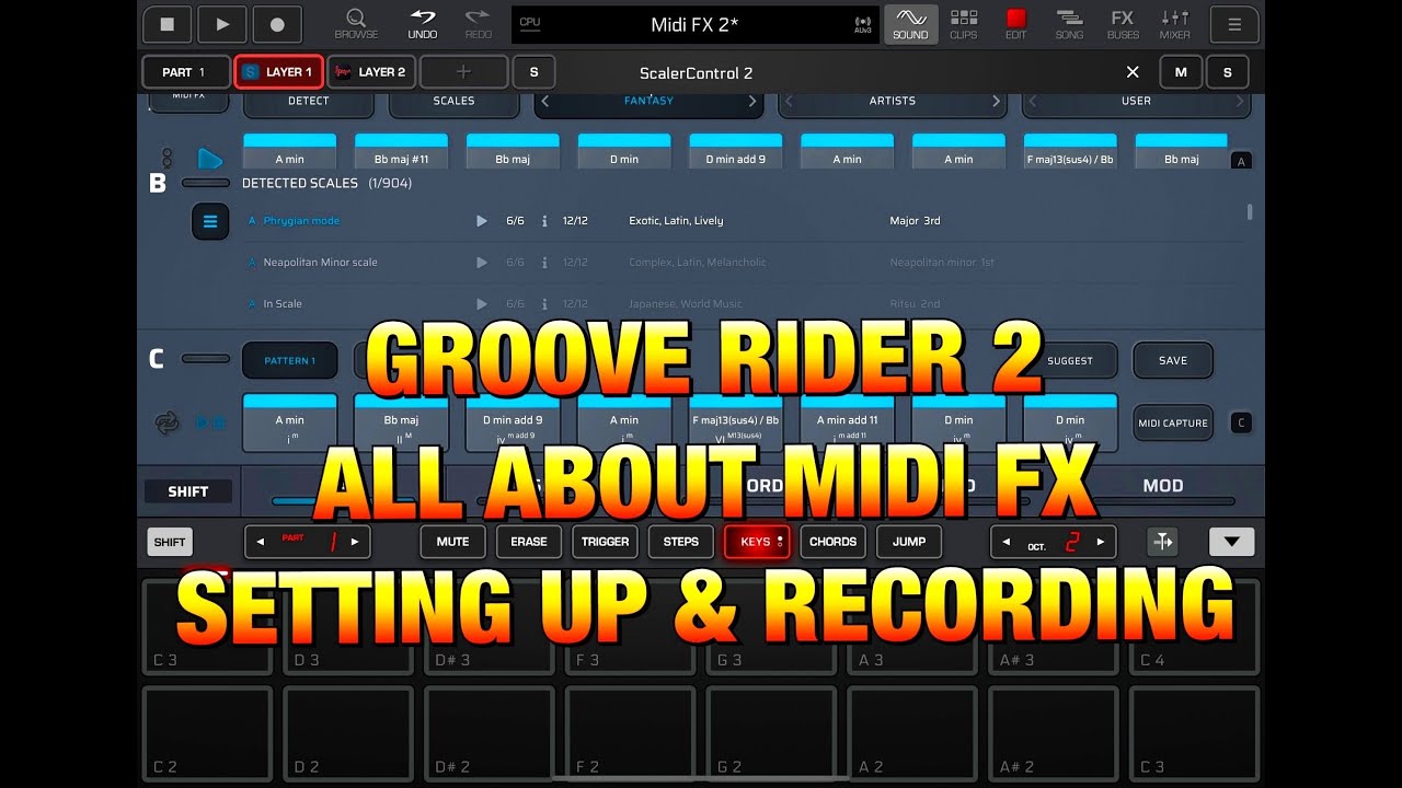 Groove Rider 2 - All About MIDI FX - How to Set Them Up & Record Them to a Project  - iPad