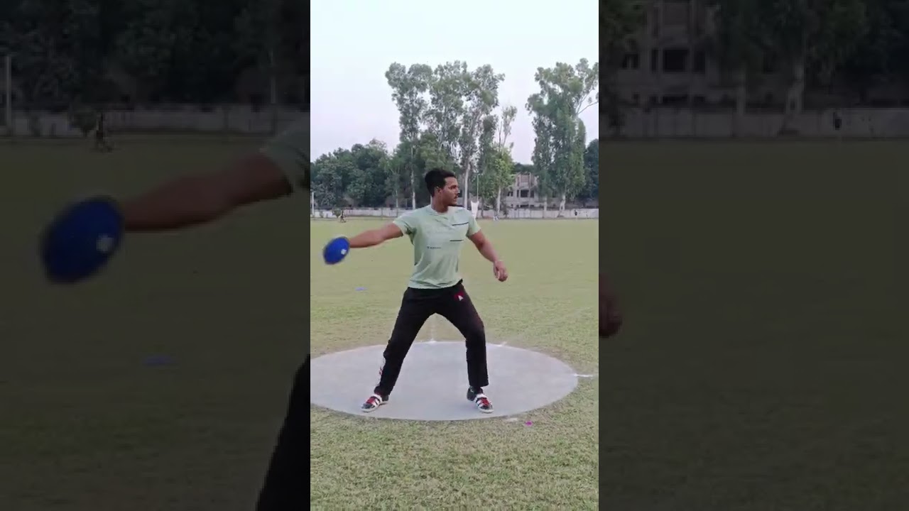 discus throw technique practice throw Indian player Chandigarh 46 stadium practice speed technique