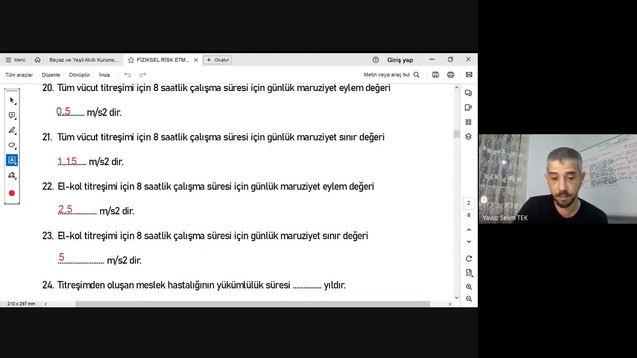 FİZİKSEL RİSK ETMENLERİ- BOŞLUK DOLDURMA
