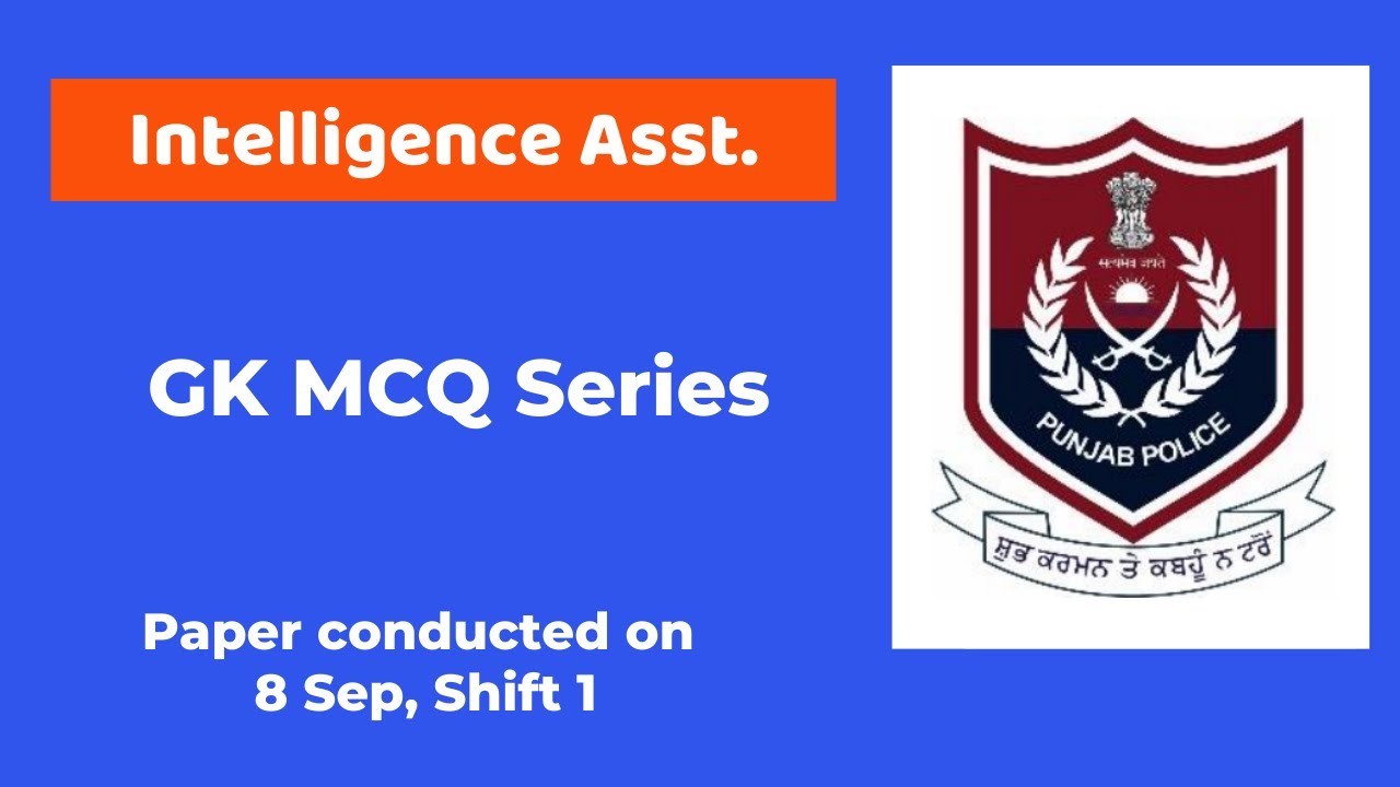 Punjab Police previous year paper | Intelligence assistant  | PVS Classes