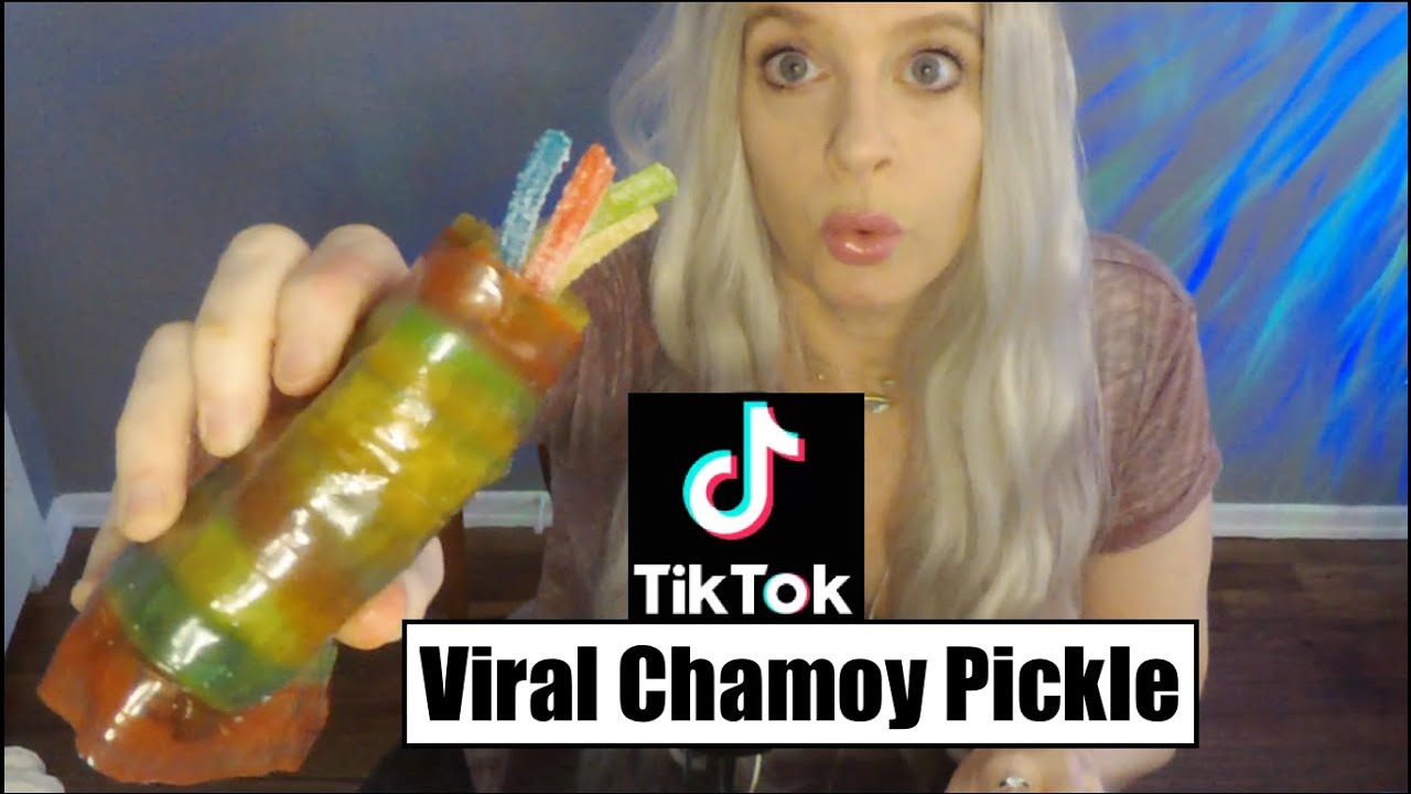 TikTok Chamoy Pickle | ASMR Eat With Me | Whispered