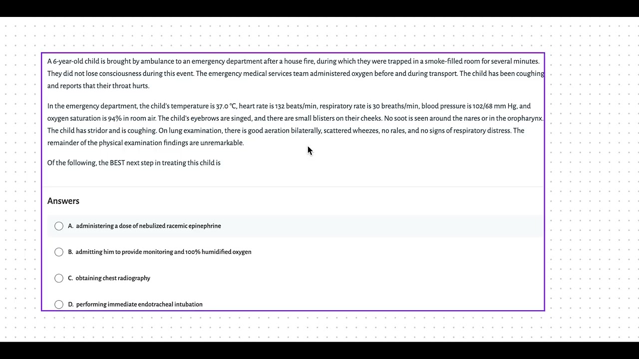 Gen Peds q4 USMLE/Pediatrics Boards