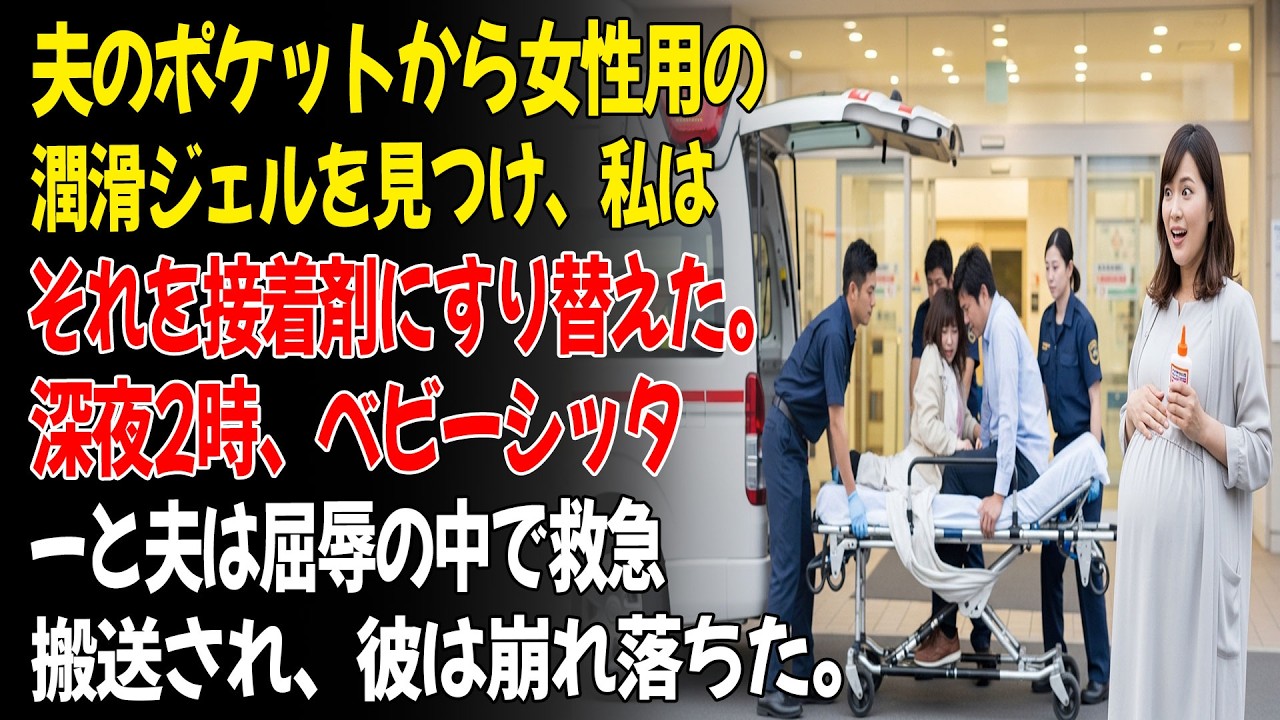 💕夫のポケットから女性用の潤滑ジェルを見つけ、私はこっそり接着剤にすり替えた。その結果、夫と息子のベビーシッターは病院に運ばれることになった😡。...ㅣ黄昏恋ㅣ老後の物語ㅣ再婚