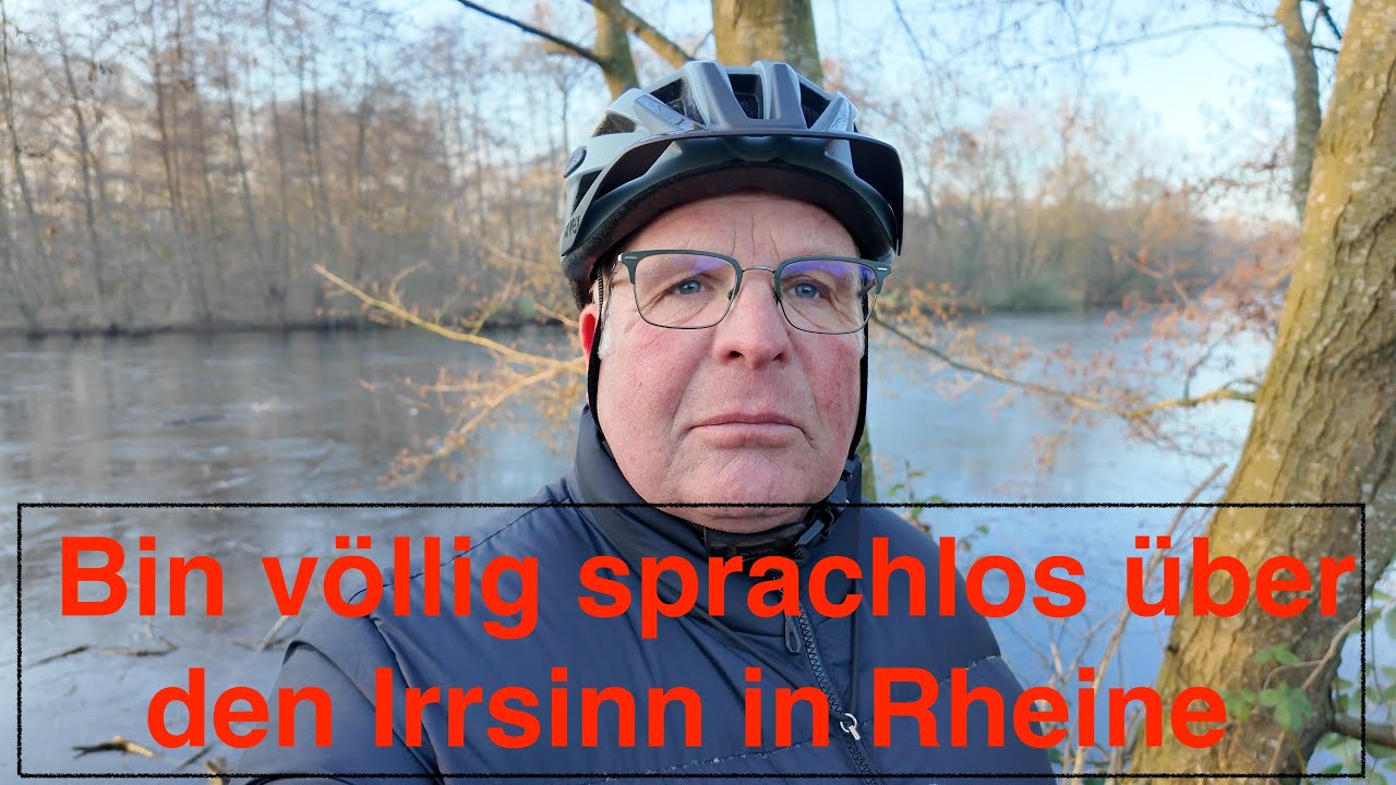 Trotz Dauerfrost unternehme ich eine Radtour rund um Rheine.