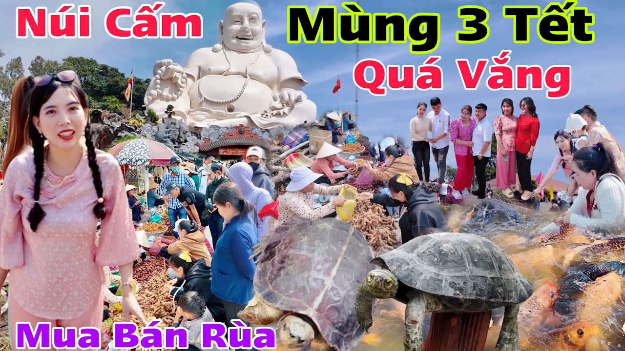 Núi Cấm Mùng 3 Tết Quá Vắng nhiều người dân than luôn xuất hiện Mua Bán Rùa nơi Hồ Thủy Liêm
