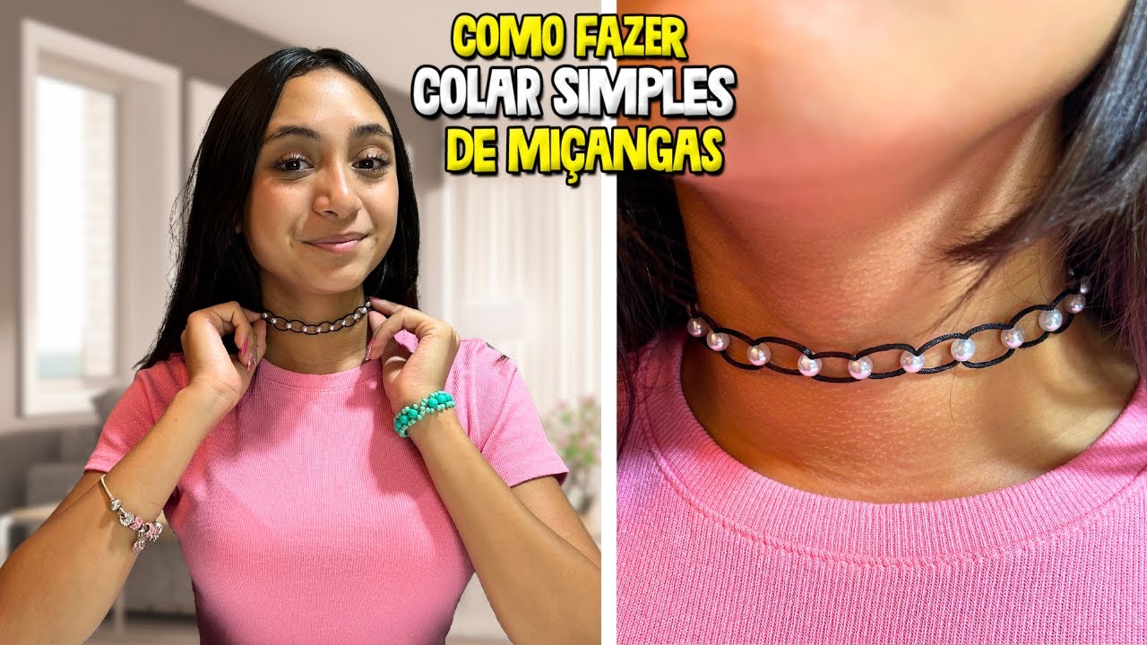 PASSO A PASSO COMO FAZER COLAR DE MIÇANGAS SIMPLES SEM GANCHO | O MUNDO DE LARISSA