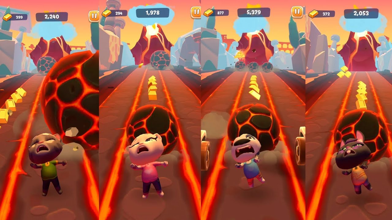 Talking Tom Gold Run All Characters in Lava World