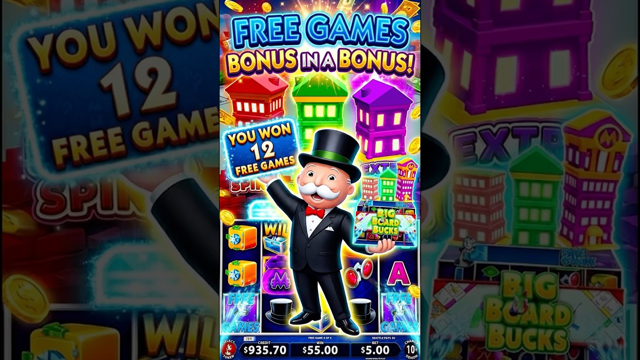 БЕСПЛАТНЫЕ ИГРЫ ПРЕВРАЩАЮТСЯ В ДОПОЛНИТЕЛЬНЫЕ БОНУСЫ💰MONOPOLY 🎰 #слоты #азартныеигры #казино #sho...