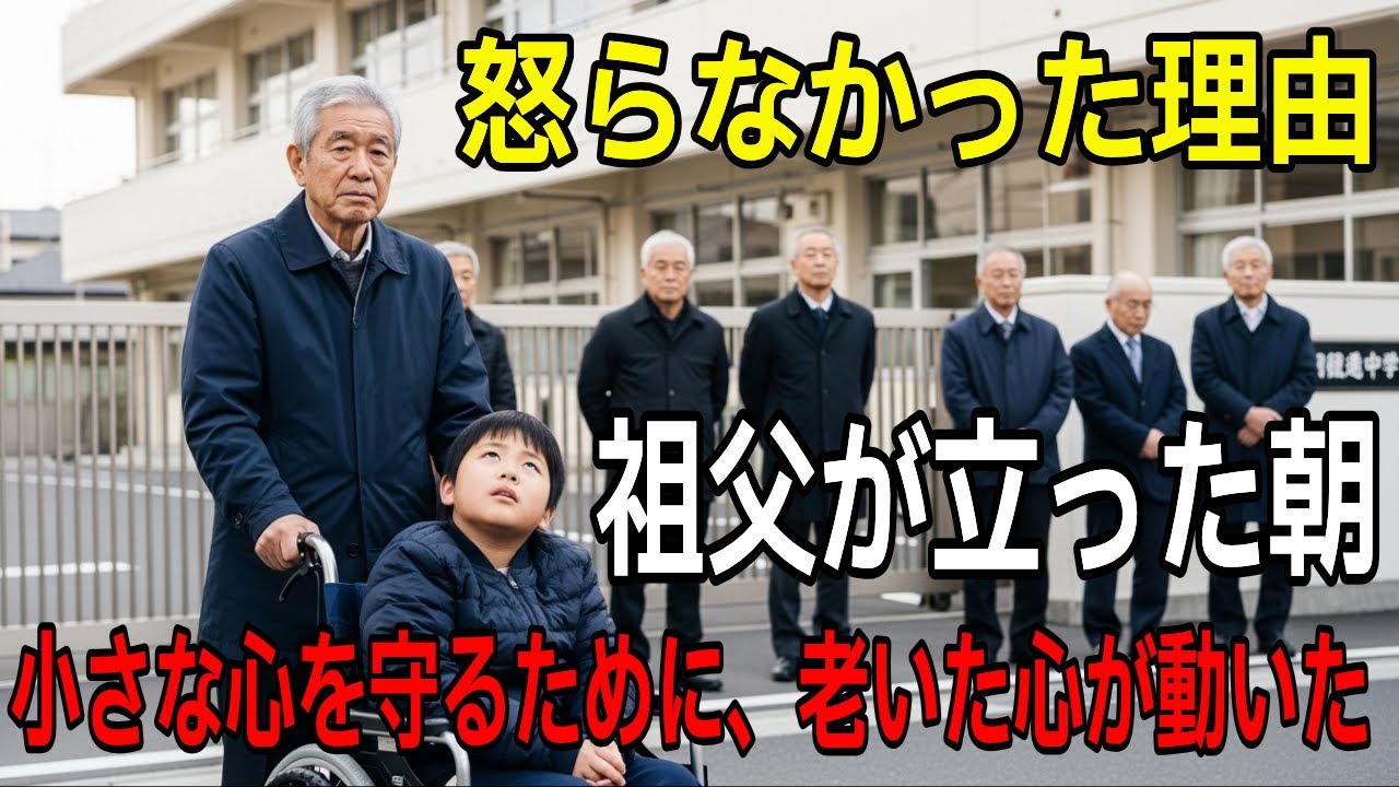 [感動ストーリー]事故で車椅子になった孫を守るため、72歳の祖父が“怒らずに”学校に立った日  いじめを受ける車椅子の孫へ、老後の祖父が選んだ静かな行動