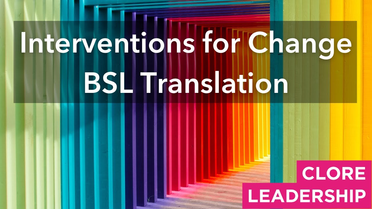 World of Work: Interventions for Change BSL Translation