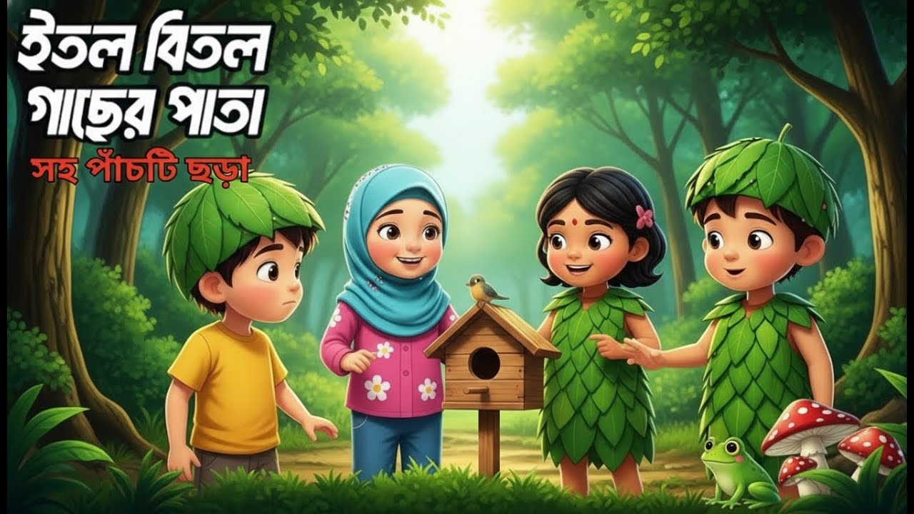Itol Bitol Gacher Pata | ইতল বিতল গাছের পাতা সহ পাঁচটি ছড়া