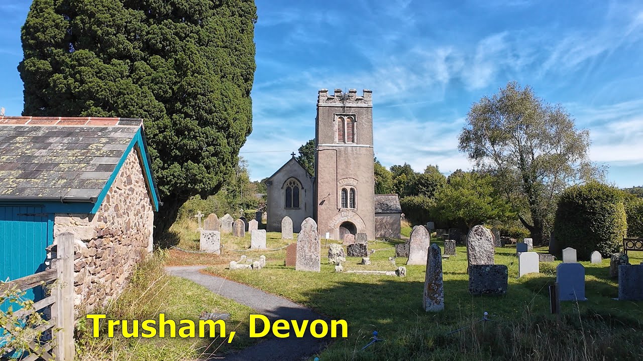 Trusham Church and Churchyard, Devon, UK: A small church in the old village  of just 200 persons.