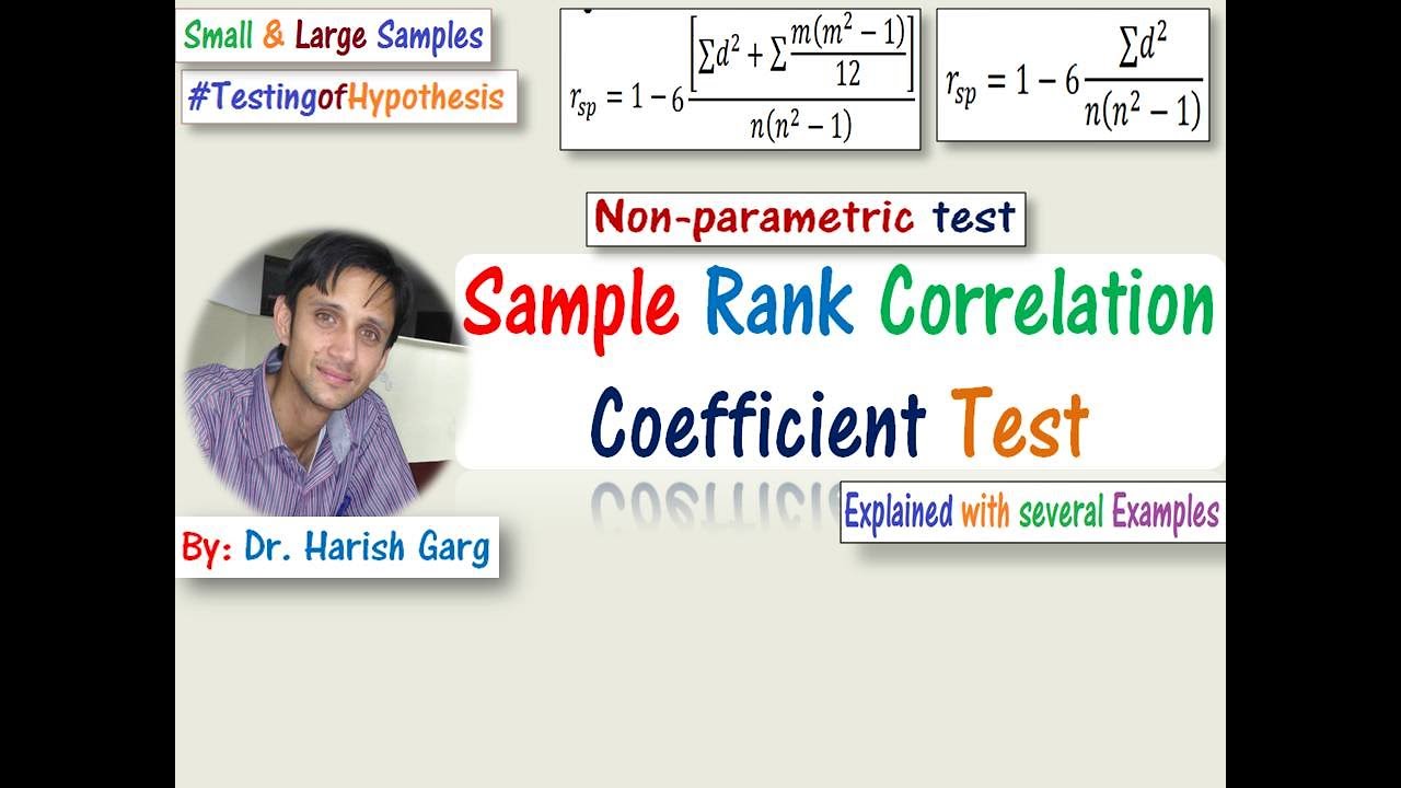 Sample Rank Correlation Coefficient: Non-parameteric Test