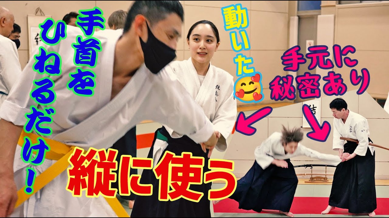 びっくりするほど簡単に倒せる。手首を○○すれば楽勝です　扶桑会442 縦に使う　大東流合気柔術