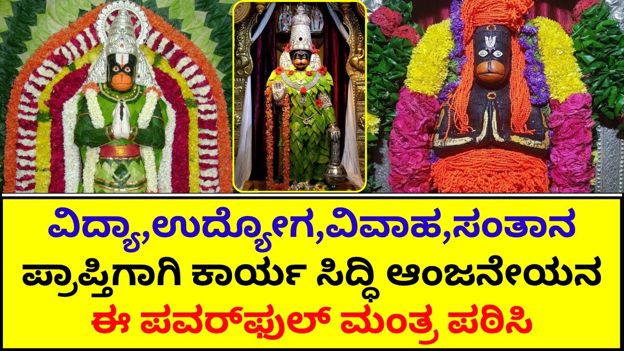 ಕಾರ್ಯಸಿದ್ಧಿ ಆಂಜನೇಯ ಸ್ವಾಮಿಯ ಪವರ್‌ಫುಲ್‌ ಮಂತ್ರಗಳು | hanuman mantra kannada #hanuman #anjaneya #mantra
