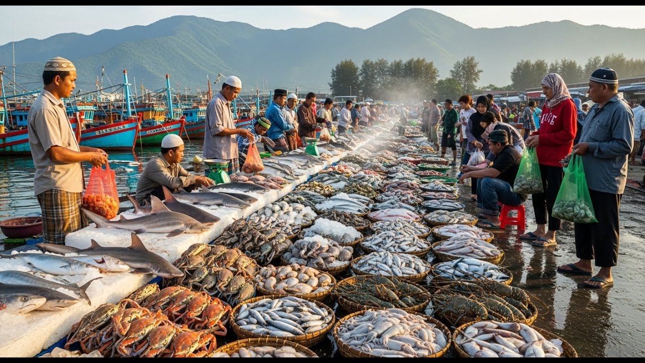 ផែកំពង់កណ្តាល -​ Exploring Hidden Cambodia Sea Food Market & Countryside Lifestyle Like A Local